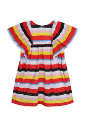 French Embroidery Striped Girl Dress Multico back view