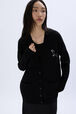 Cardigan en merinos et soie Noir vue de détail 1