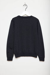 Girl Shiny Short Cardigan Black back view