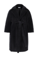 Manteau long velours femme Noir vue de face