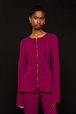 Women Milano Knitted Jacket Fuchsia front worn view