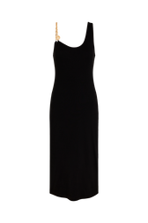 Robe midi à bretelle détail chaine Noir vue de face
