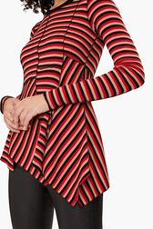 Asymmetrical striped sweater Coffee details view 1