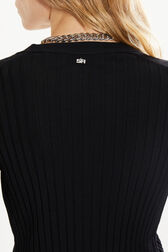 Ribbed cardigan Black details view 2