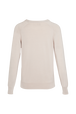 Women Cherry Print Sweater Beige back view