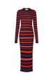Striped woolen dress Striped multico front view