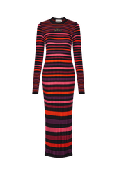 Striped woolen dress Striped multico front view