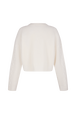 Pull torsadé en laine Ecru vue de dos