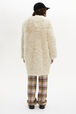 Shearling and Leather Straight-Cut Reversible Coat Ecru back worn view