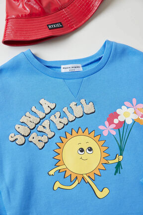 Girl Rounded Collar Sweatshirt Blue details view 1