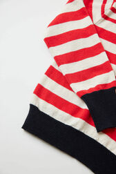 Striped Girl Long Sleeve Polo Knit Red/vanilla details view 3