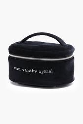 Women Velvet Vanity Case Black details view 1