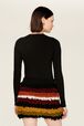 Women Bouclette Wool Short Skirt Multico crea striped details view 2