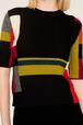 Women Multicolor Baby Alpaca Short Sleeve Sweater Multico crea details view 4