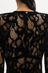Asymmetric Lace Maxi Dress Black details view 2