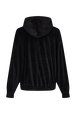 Velvet hoodie Black back view
