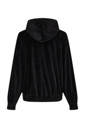 Velvet hoodie Black back view