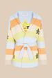 Women Multicolor Pastel Striped Belted Cardigan Multico front view