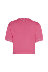 Short-sleeved jumper Pink back view
