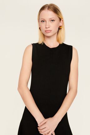 Robe longue bicolore femme Noir vue de détail 2