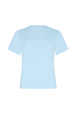 Short-sleeved crew-neck T-shirt Blue front view
