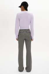 Long-Sleeved Crew-Neck Jumper Lilac back worn view