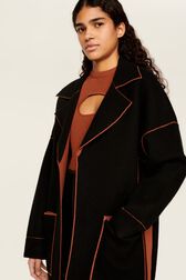 Manteau double face laine femme Noir vue de détail 1