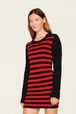 Robe midi rayée Jane Birkin femme Raye noir/rouge vue de détail 1