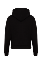 Cotton Jersey Hoodie Black back view