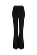 Knit High-Waisted Flare Trousers Black front view