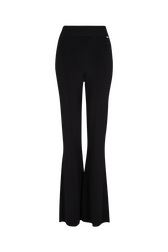 Pantalon taille haute coupe flare Noir vue de face