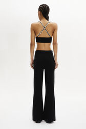 Knitted Bra Thin Straps Black back worn view