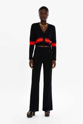 Women Viscose Trousers Black front worn view