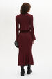 Bell Sleeve Crew-Neck Top Claret back worn view