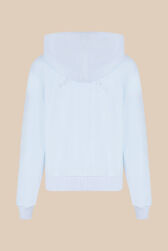 Women Velvet Hoodie Baby blue details view 1
