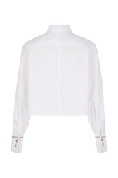 Chemise crop en popeline Blanc vue de dos