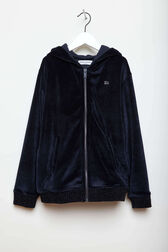 Velvet Girl Zipped Hoodie Black front view