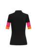 Polo viscose côtelé femme Noir vue de dos