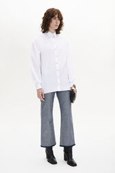 Poplin Shirt with Rhinestone Buttons White details view 1