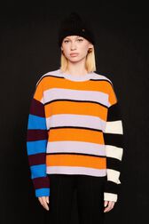 Women Multicolor Striped Sweater Multico striped details view 2