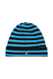 Women Poor Boy Striped Wool Beanie Striped black/pruss.blue front view