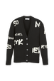 Cardigan grunge laine logo Sonia Rykiel femme Noir vue de face