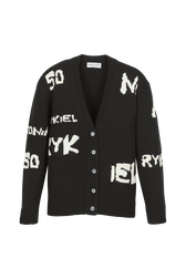Cardigan grunge laine logo Sonia Rykiel femme Noir vue de face