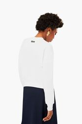 Sweatshirt crop cœur Blanc vue portée de dos