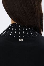 Merino wool sweater Black details view 3