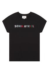 Sonia Rykiel Logo T-shirt Black front view