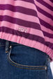 Pull rayé court col rond à manches courtes Rayures pink/violet vue de détail 2