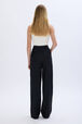 Cool Wool High-waisted Trousers Black back worn view