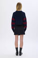 Reversable wrap skirt Navy back worn view