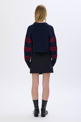 Reversable wrap skirt Navy back worn view